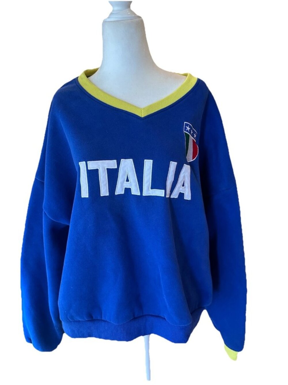Edikted Street Style Italia Vibrant Blue Sporty Sweatshirt Soft Thick XL
